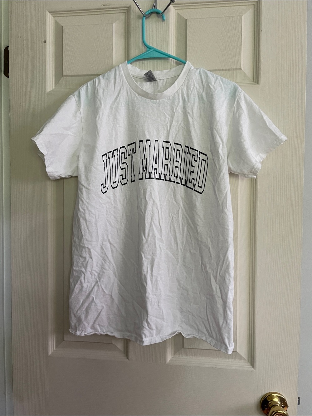 White "Just Married" Graphic Tee